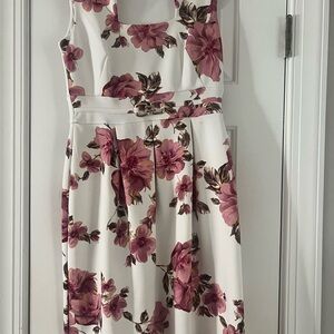 Floral White and Pink Dress